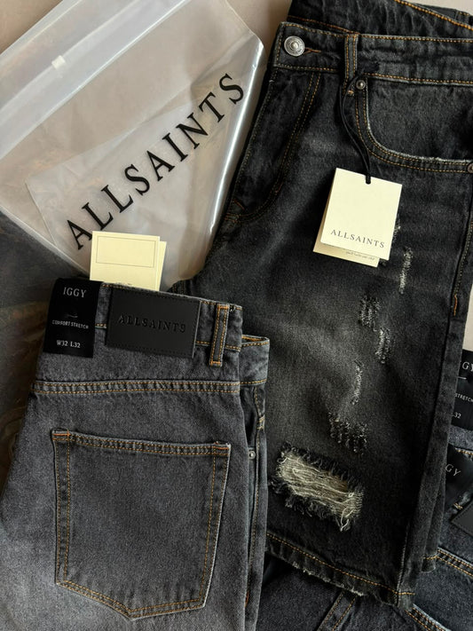 AllSaints Iggy Comfort Stretch Jean – Washed Blackj
