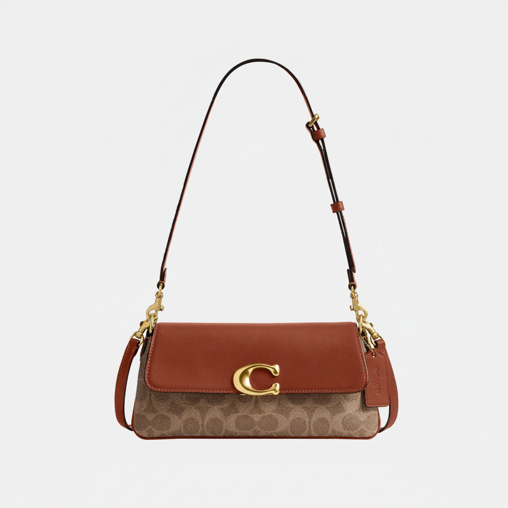 Coach Jet Bag "Tan Signature Canvas / Rust / Brass"