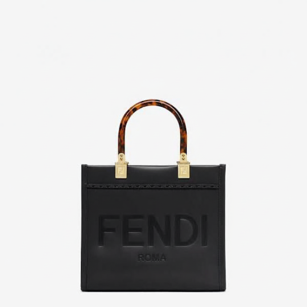 Fendi Sunshine Medium Tote "Black / Tortoise / Gold"