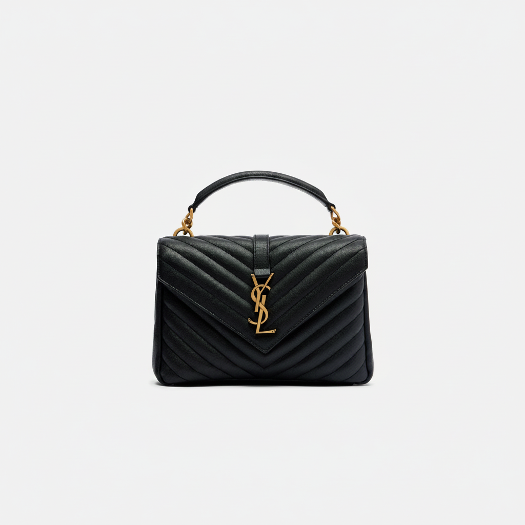 Saint Laurent College Medium Top Handle Bag "Black / Gold" |