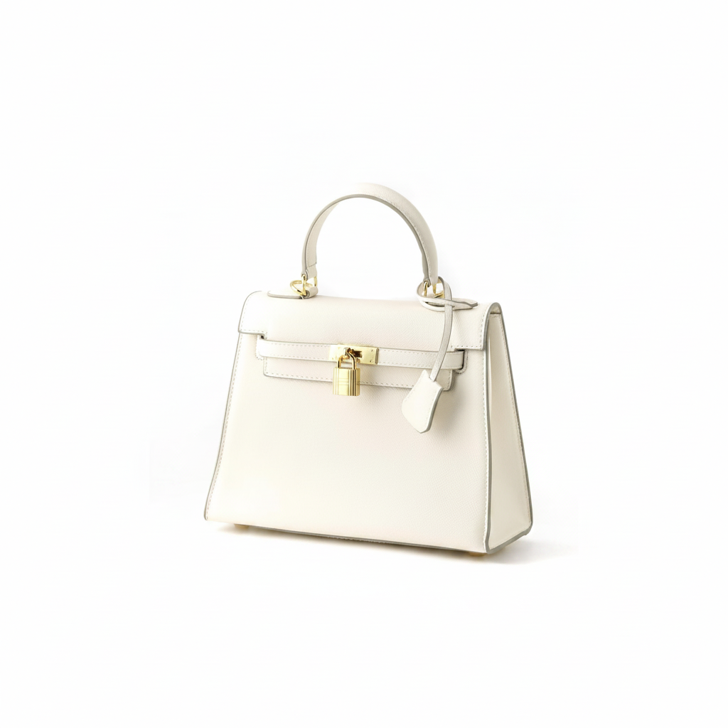 Hermès Kelly 25 "Craie / Gold" | Epsom Leather