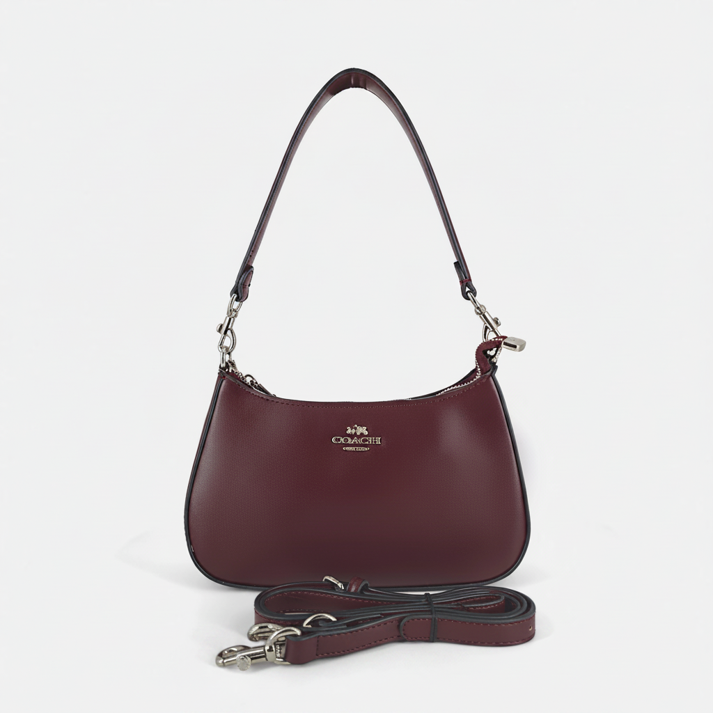 Coach Teri Shoulder Bag "Wine / Gold"