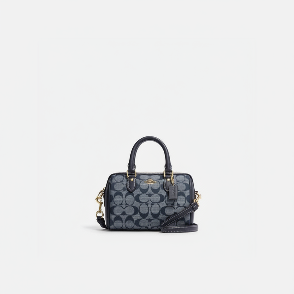 Coach Mini Bennett Satchel "Denim Signature Canvas / Navy / Gold"