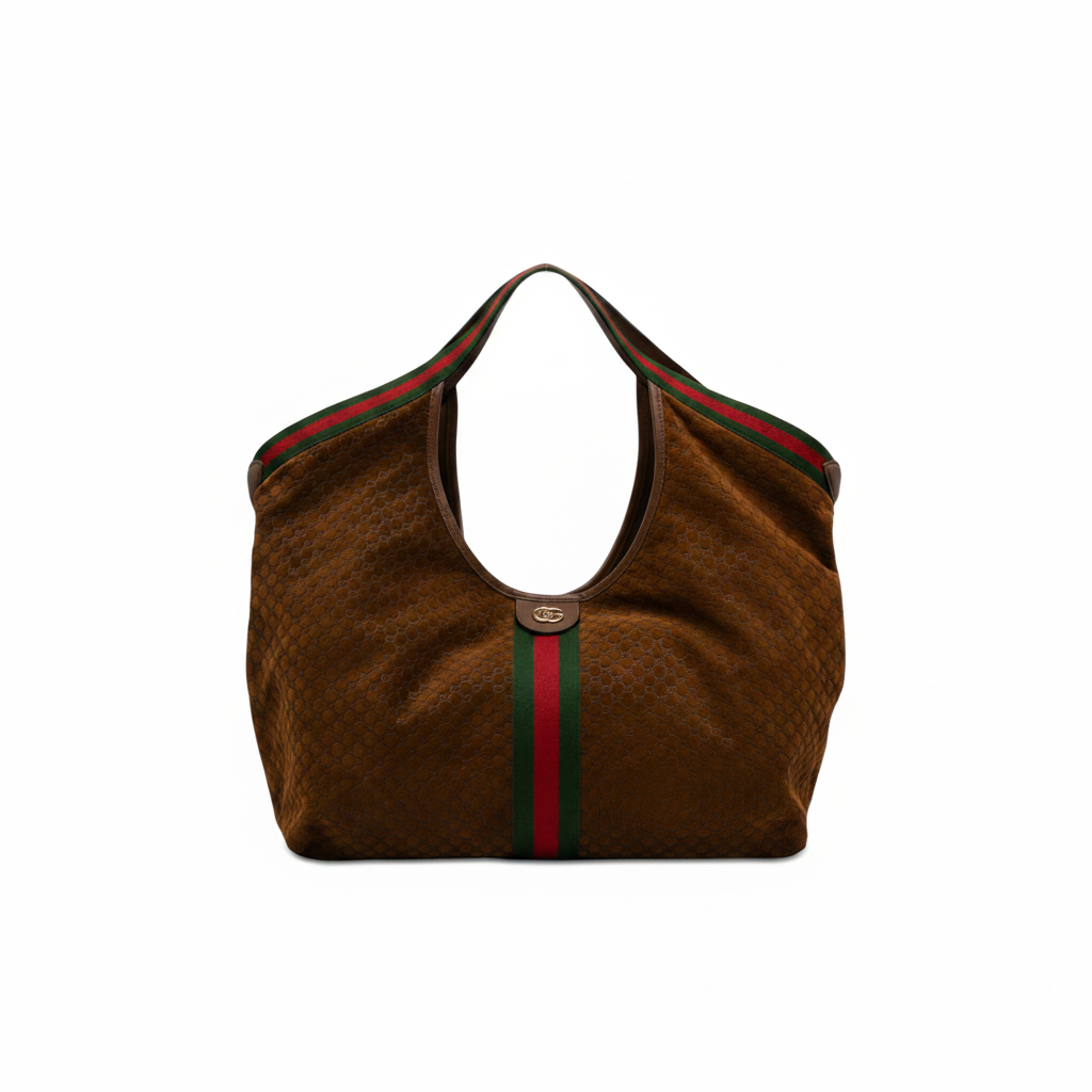 Gucci Large Web Stripe Hobo – Brown GG Micro Canvas