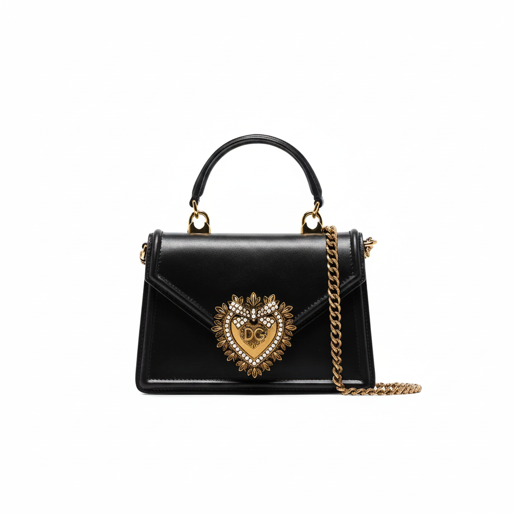 Dolce & Gabbana Devotion Small Top Handle "Black / Gold"