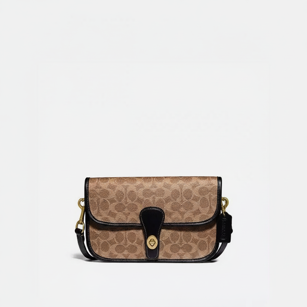 Coach Alie Crossbody "Khaki Signature Canvas / Oxblood / Brass"