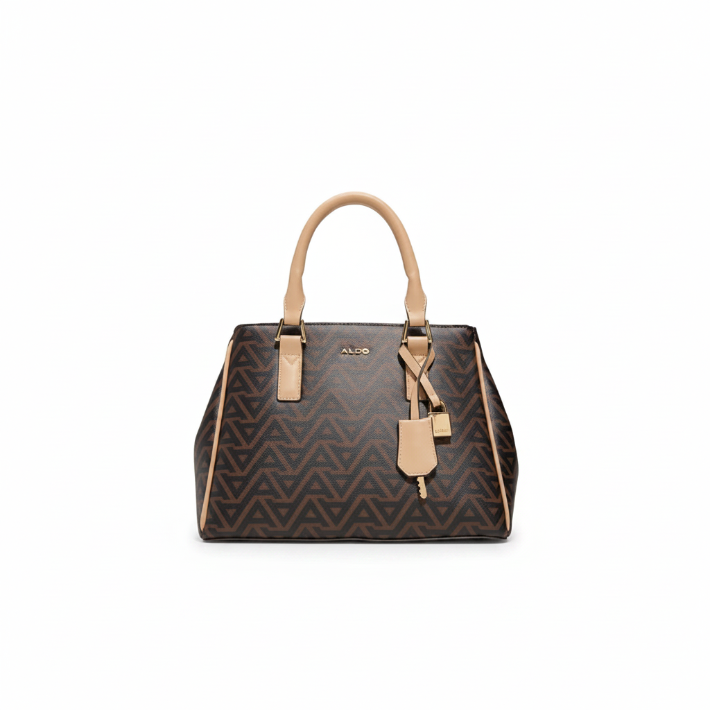 ALDO Monogram Satchel – Brown & Beige