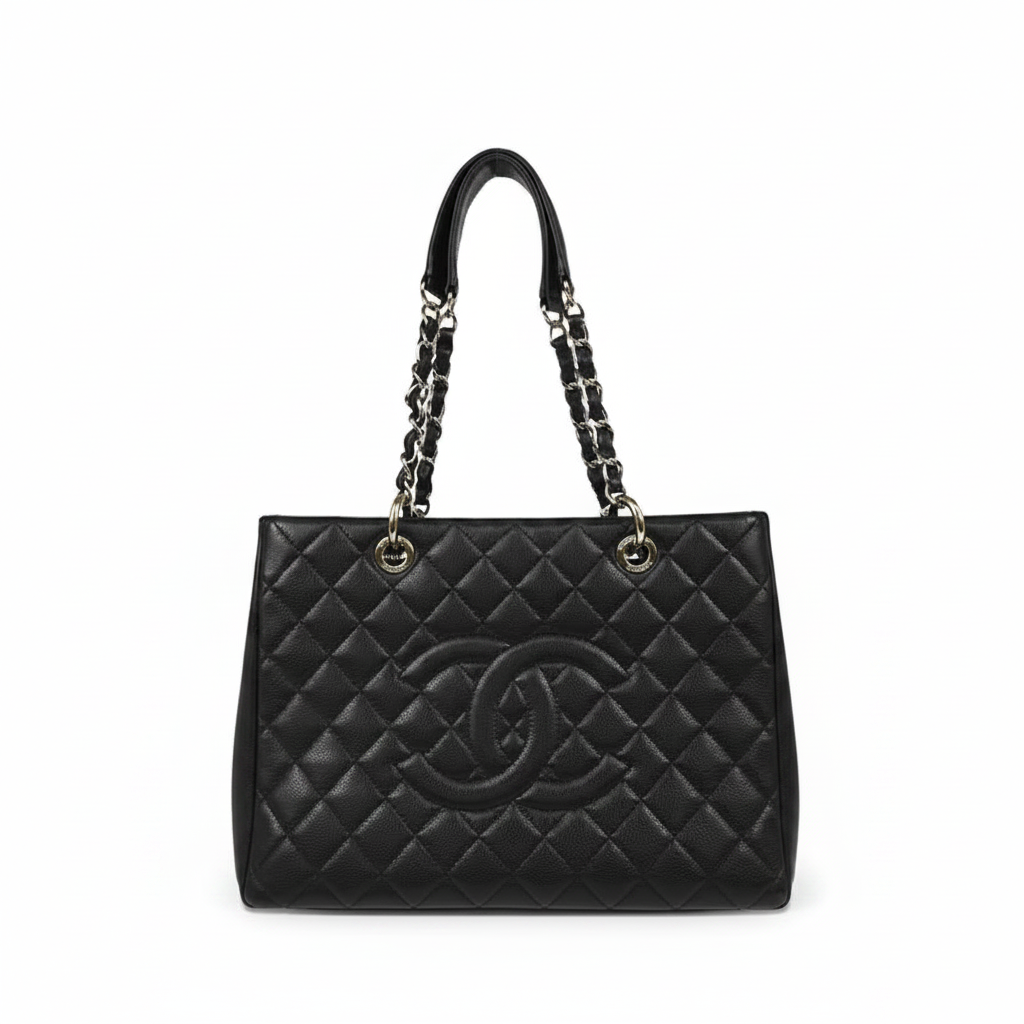 Chanel Grand Shopping Tote (GST) "Black / Caviar / Silver"