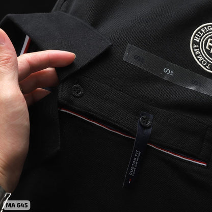 Tommy Hilfiger Men's TH Monogram Crest Custom Fit Polo Shirt