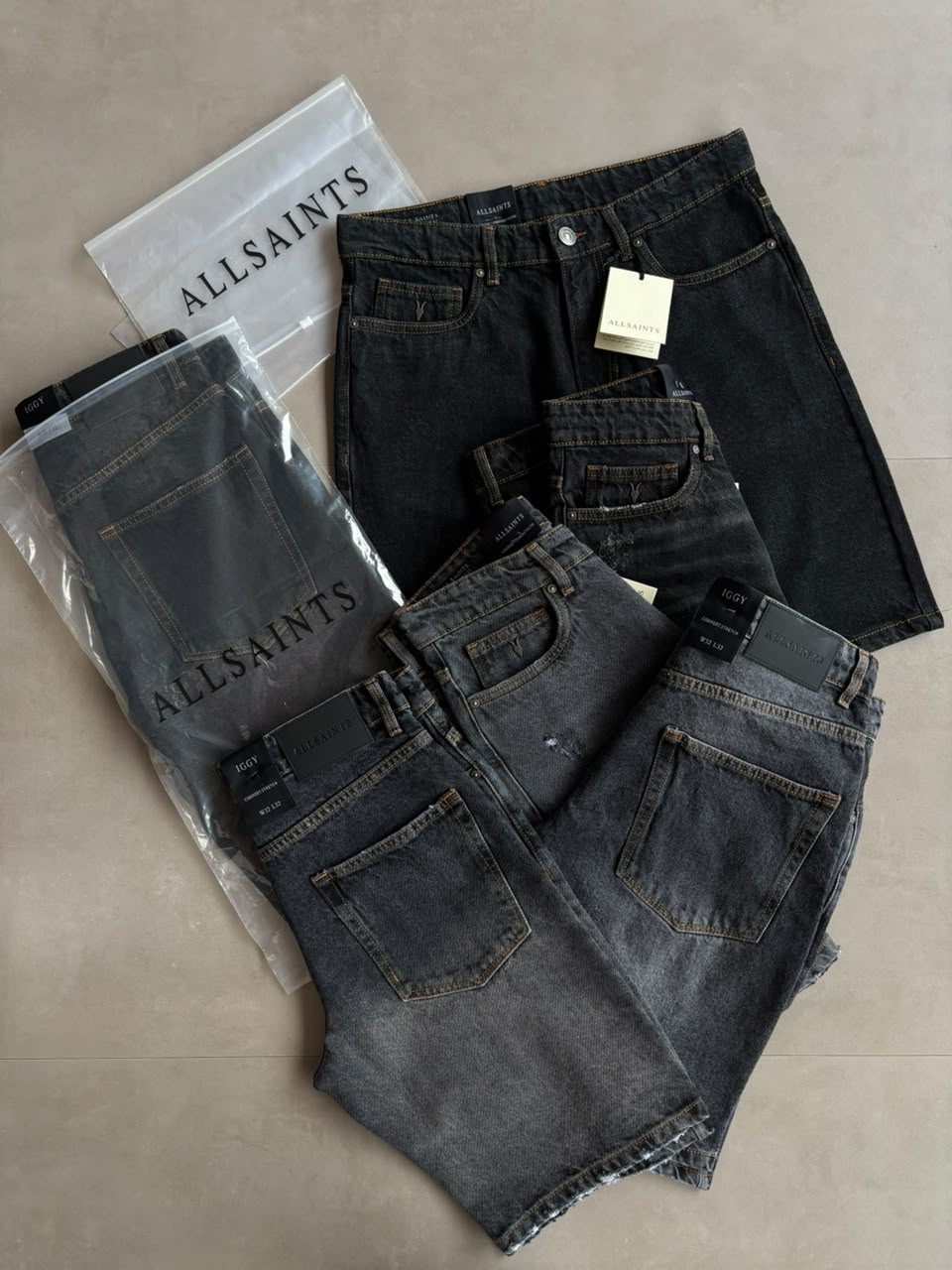 AllSaints Iggy Comfort Stretch Jean â€“ Washed Blackj
