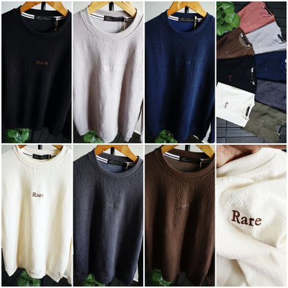 Rare Rabbit Embroidered Textured Knit Sweatshirt