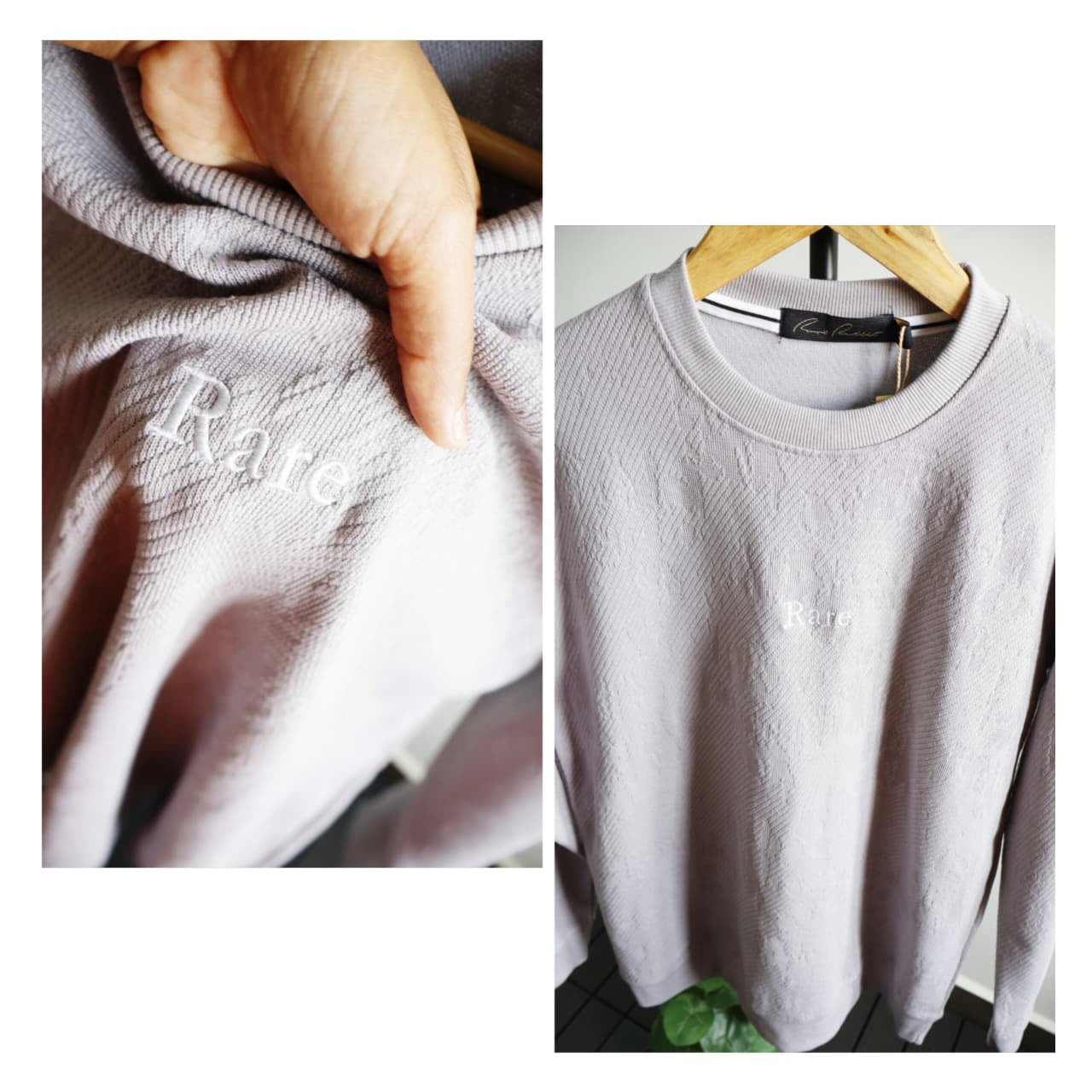 Rare Rabbit Embroidered Textured Knit Sweatshirt