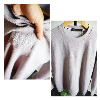 Rare Rabbit Embroidered Textured Knit Sweatshirt