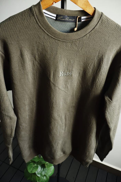 Rare Rabbit Embroidered Textured Knit Sweatshirt