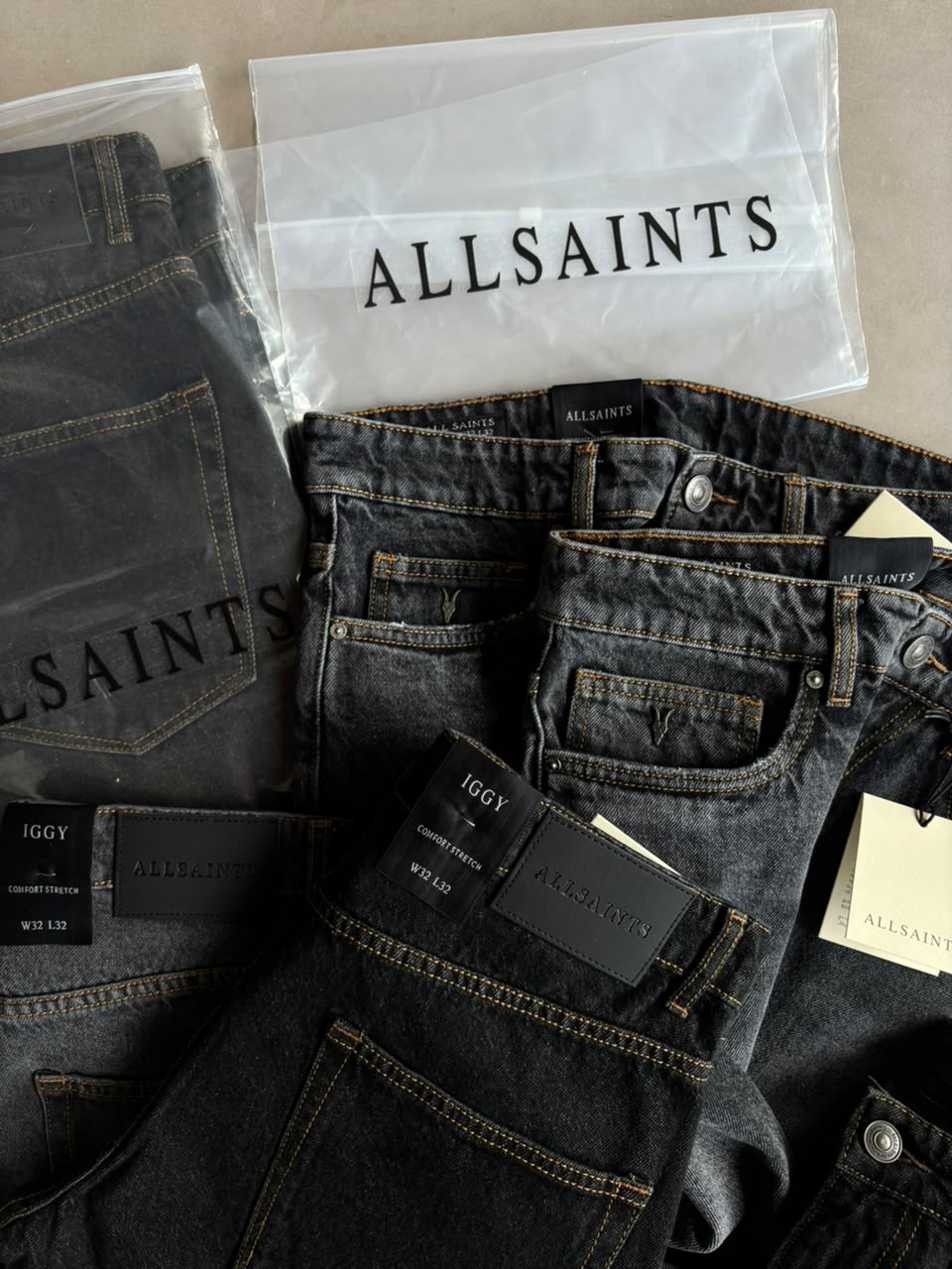 AllSaints Iggy Comfort Stretch Jean â€“ Washed Blackj