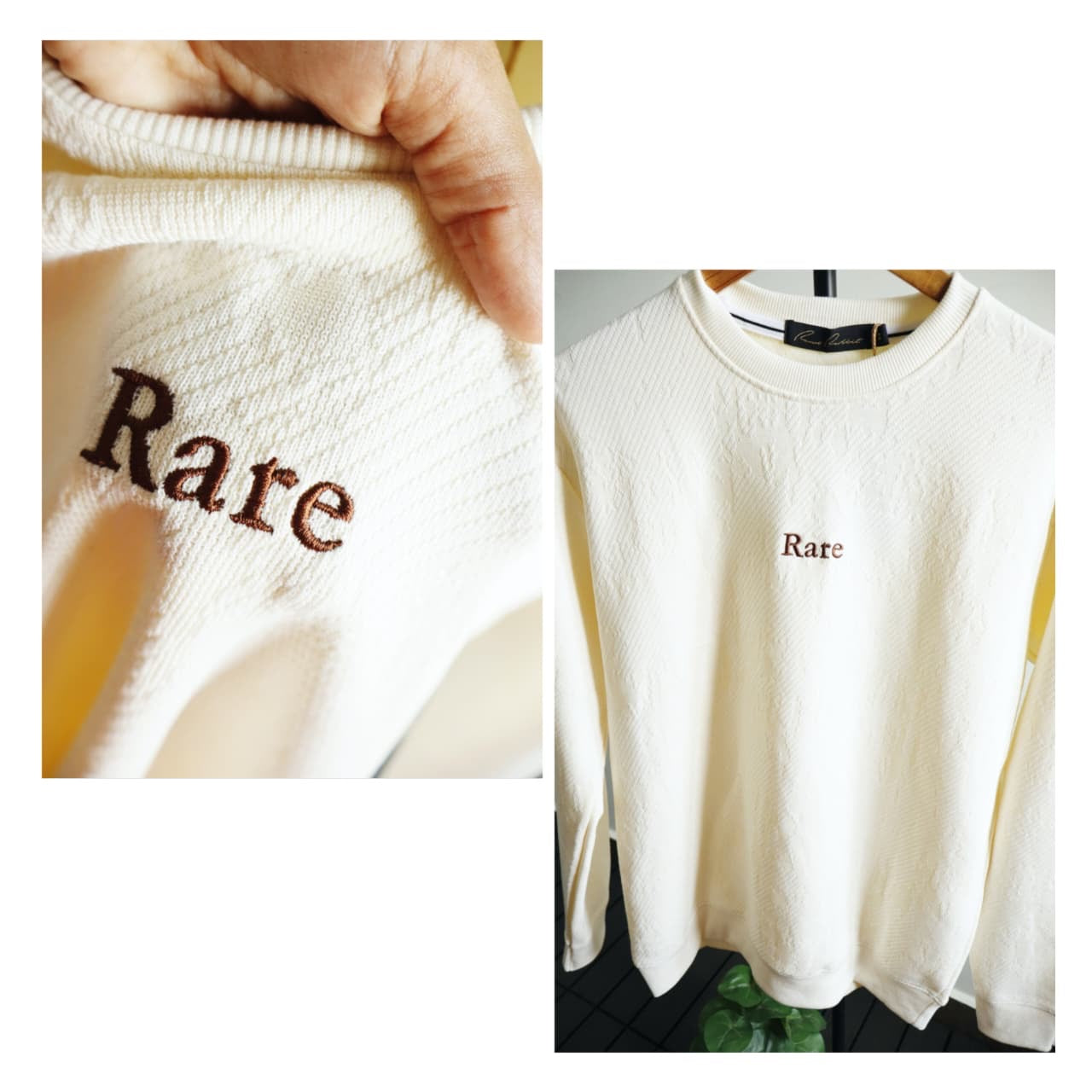 Rare Rabbit Embroidered Textured Knit Sweatshirt