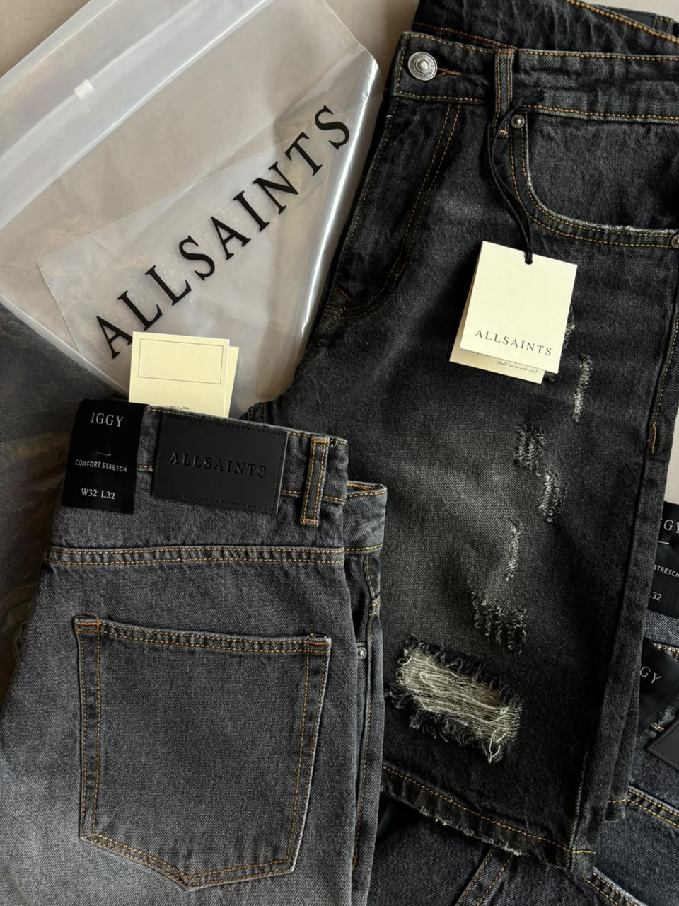 AllSaints Iggy Comfort Stretch Jean â€“ Washed Blackj