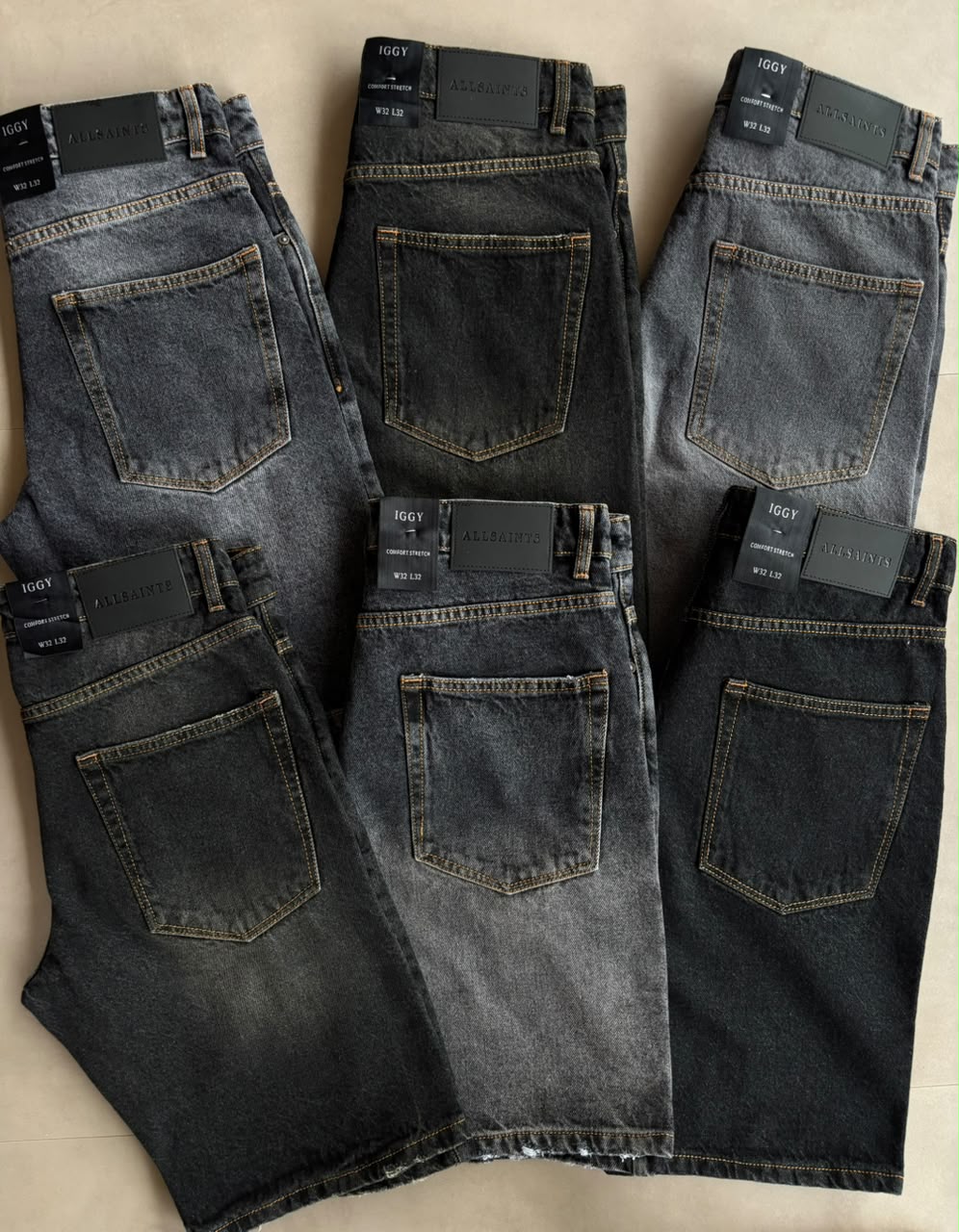 AllSaints Iggy Comfort Stretch Jean â€“ Washed Blackj