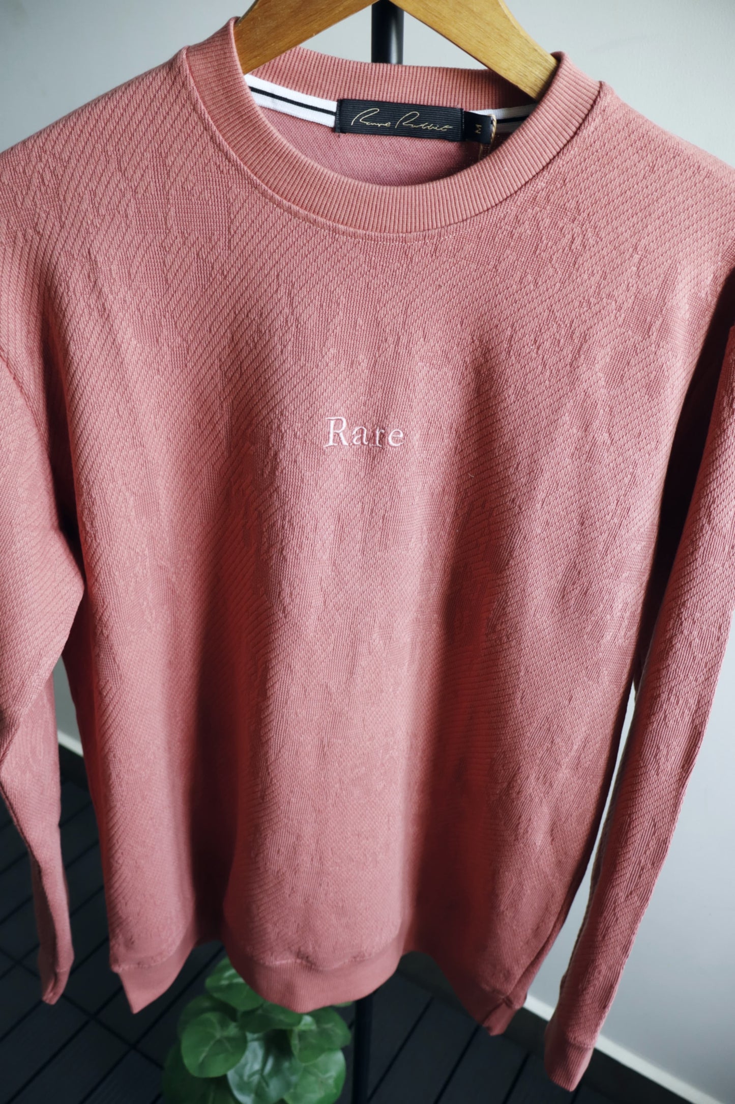 Rare Rabbit Embroidered Textured Knit Sweatshirt