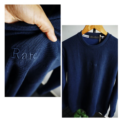 Rare Rabbit Embroidered Textured Knit Sweatshirt