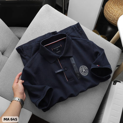 Tommy Hilfiger Men's TH Monogram Crest Custom Fit Polo Shirt