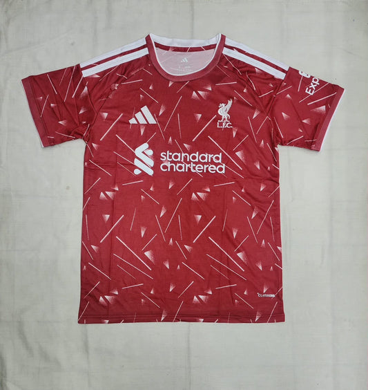 Liverpool FC Adidas Home Jersey â€“ Red | Geometric Triangle Pattern | Standard Chartered