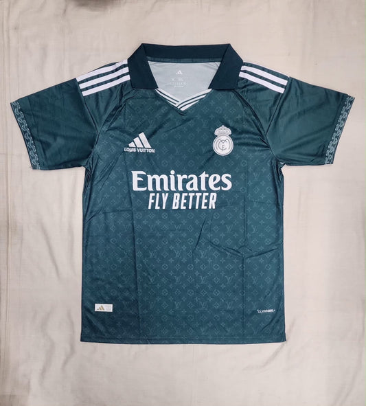 Real Madrid x Louis Vuitton Adidas Special Edition Jersey â€“ Dark Teal | LV Monogram Edition