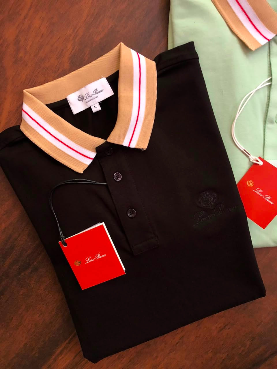 Loro Piana Men's Striped Collar Polo Shirt8