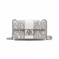 A|X Armani Exchange Logo Print Chain Shoulder Bag in Grey and White