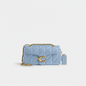 Coach Tabby Quilted Leather Shoulder Bag in Powder Blue with Gold Hardware