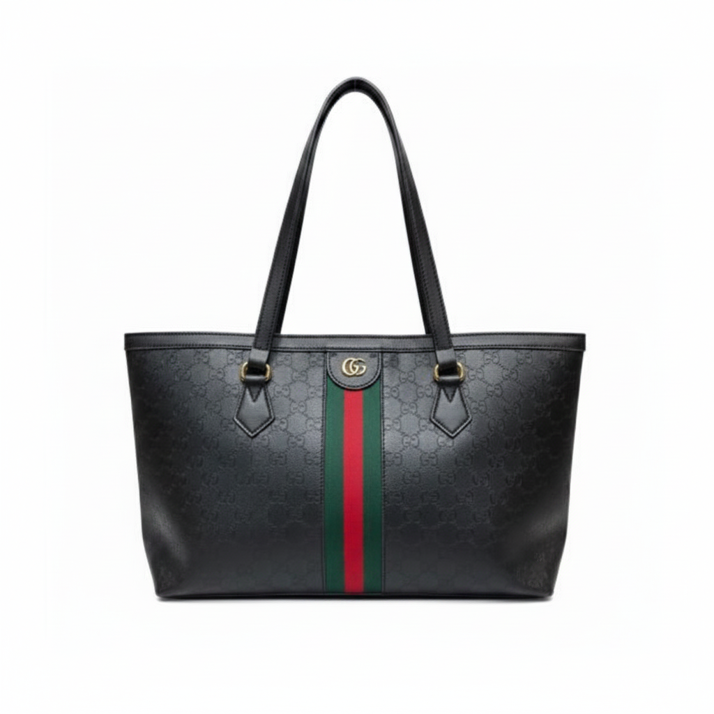 Gucci Ophidia Medium Tote – Black GG Supreme Canvas