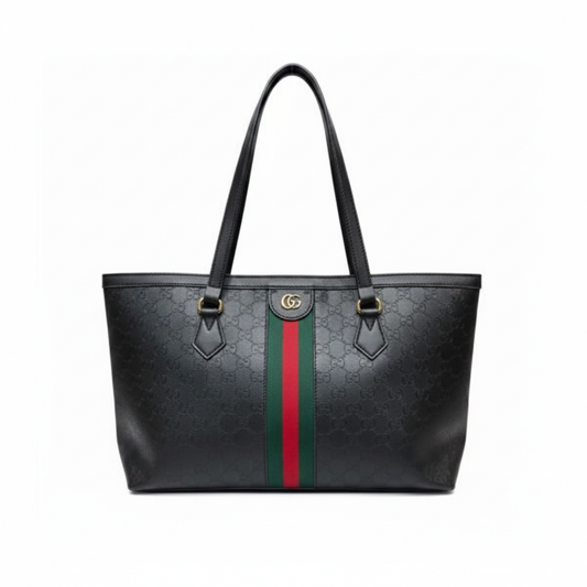Gucci Ophidia Medium Tote – Black GG Supreme Canvas