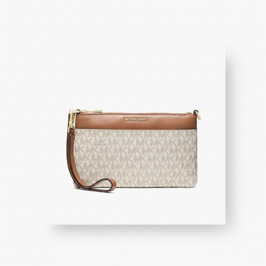 Michael Kors Large Wristlet Vanilla Acorn MK Signature