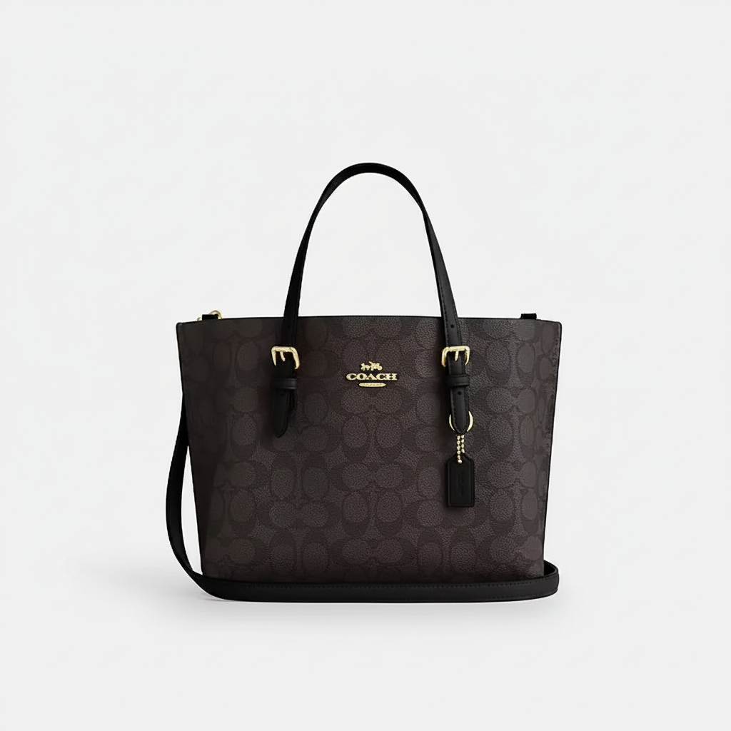 Coach Mollie Tote 25 – Signature Canvas Brown/Black