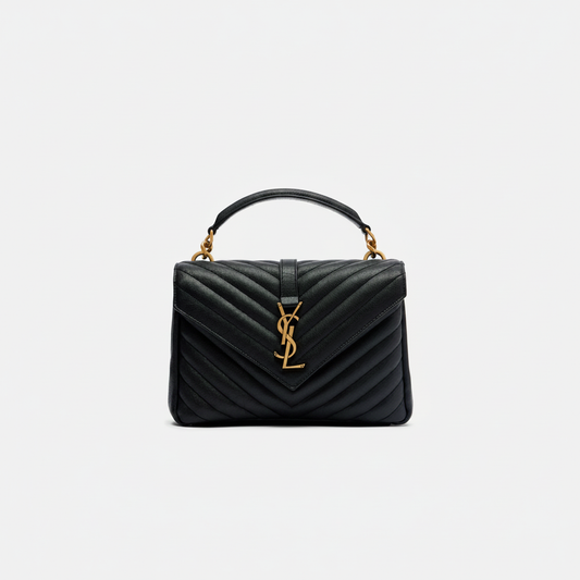 Saint Laurent College Medium Top Handle Bag "Black / Gold" |