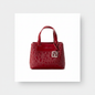 Armani Exchange Logo Embossed Mini Tote Bag Red Patent Small