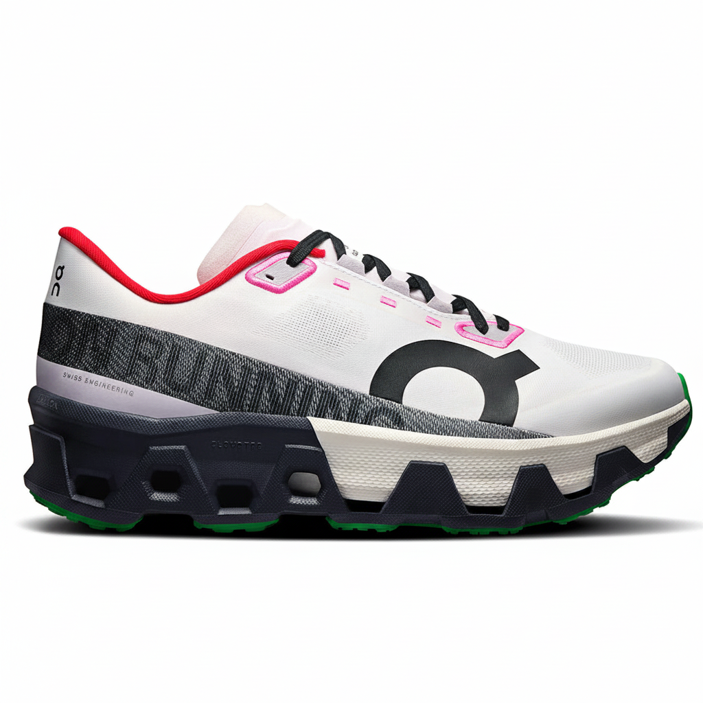 On Cloudmonster 2 "White/Red/Pink/Navy"