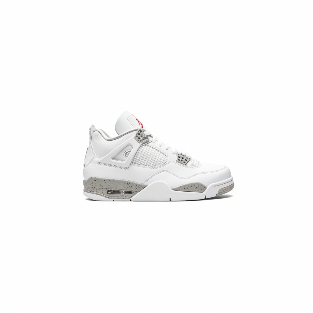 Air Jordan 4 Retro White Oreo White Tech Grey Fire Red