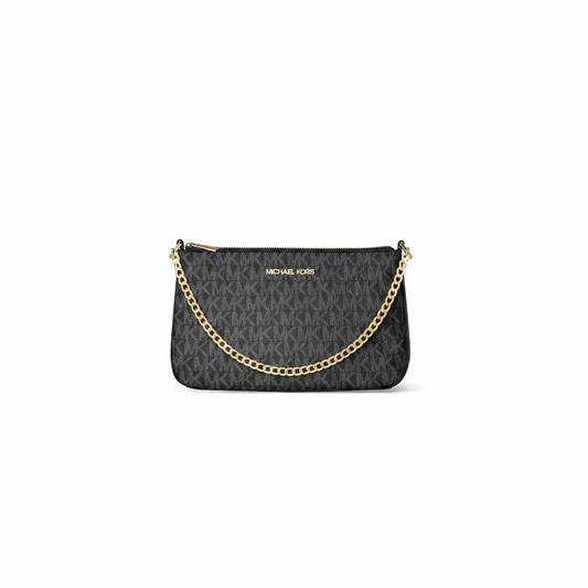 Michael Kors Medium Chain Pochette Black MK Signature