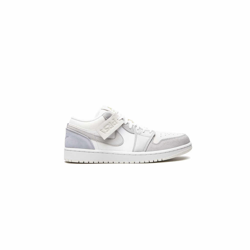 Air Jordan 1 Low x Paris Saint-Germain White Pure Platinum lateral view