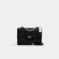 Coach Klare Crossbody in Black Embossed Signature Leather with Silver Hardware