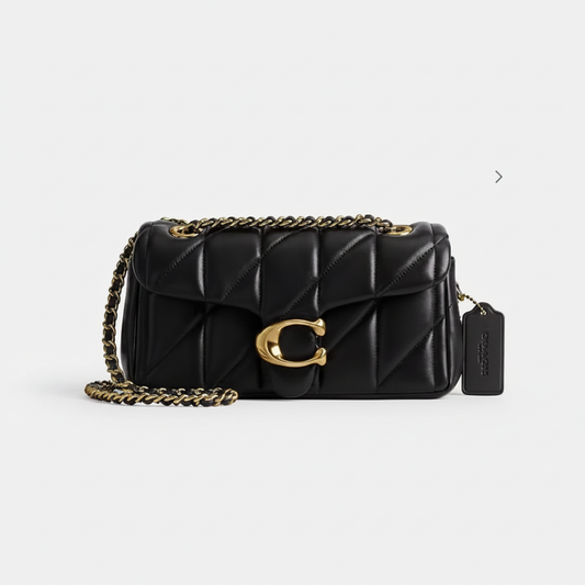 Coach Tabby Shoulder Bag 26 Quilted "Black / Gold"
