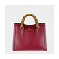 Gucci Diana Small Tote Bag in Burgundy Leather with Bamboo Handles and Gold GG Hardware