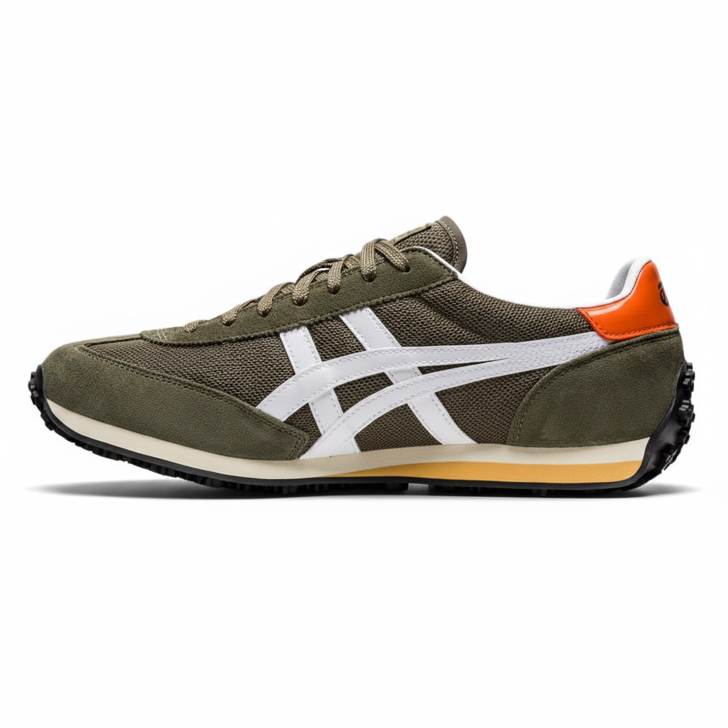 Onitsuka Tiger EDR 78 Olive White Orange - Side View