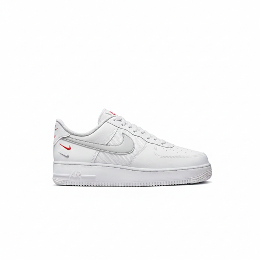 Nike Air Force 1 Low '07 LV8 'White / Cut-Out Swoosh / University Red'