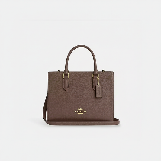 Coach Andrea Carryall – Dark Brown Pebbled Leather