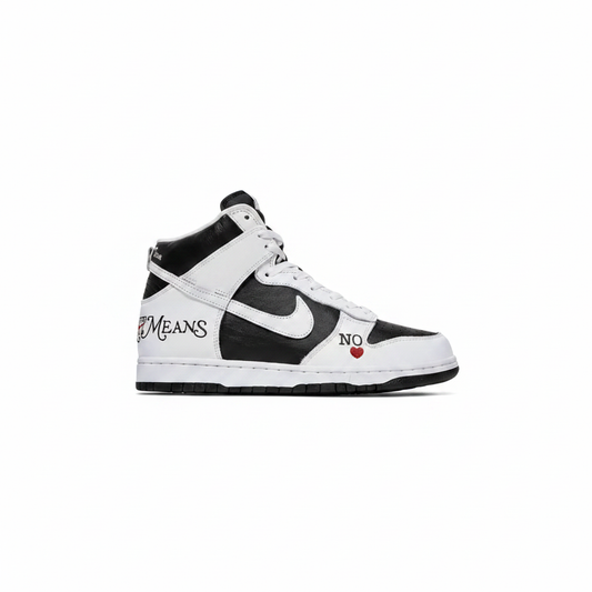 Nike SB Dunk High x Supreme "By Any Means" Black/White