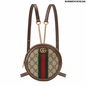 Gucci Ophidia GG Round Mini Backpack Beige Ebony