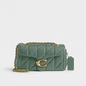 Coach Tabby Quilted Leather Shoulder Bag in Sage Green with Gold Hardware