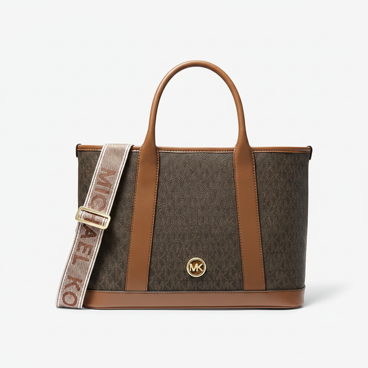 Michael Kors Luisa Large Tote Brown Acorn Logo Strap